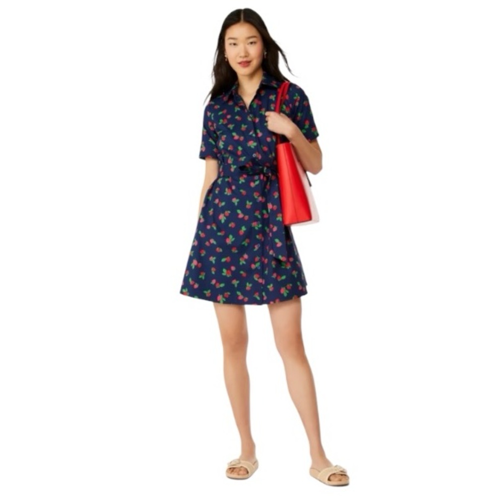 HP Kate Spade Tossed Strawberry Cotton Shirtdress